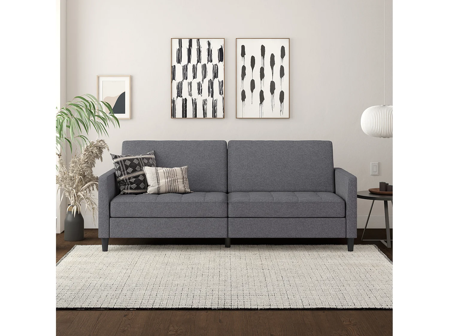 Presley | Canapé lit 3 places en lin gris