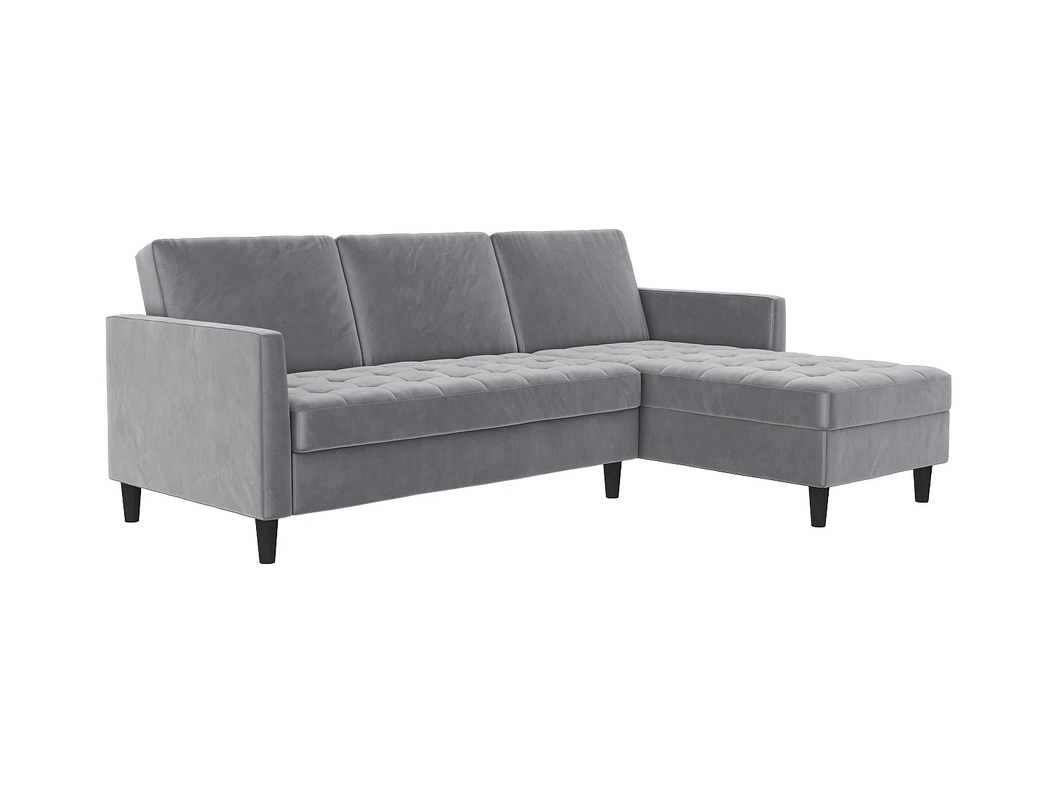 Presley | Canapé-lit 3 places avec méridienne en velours gris