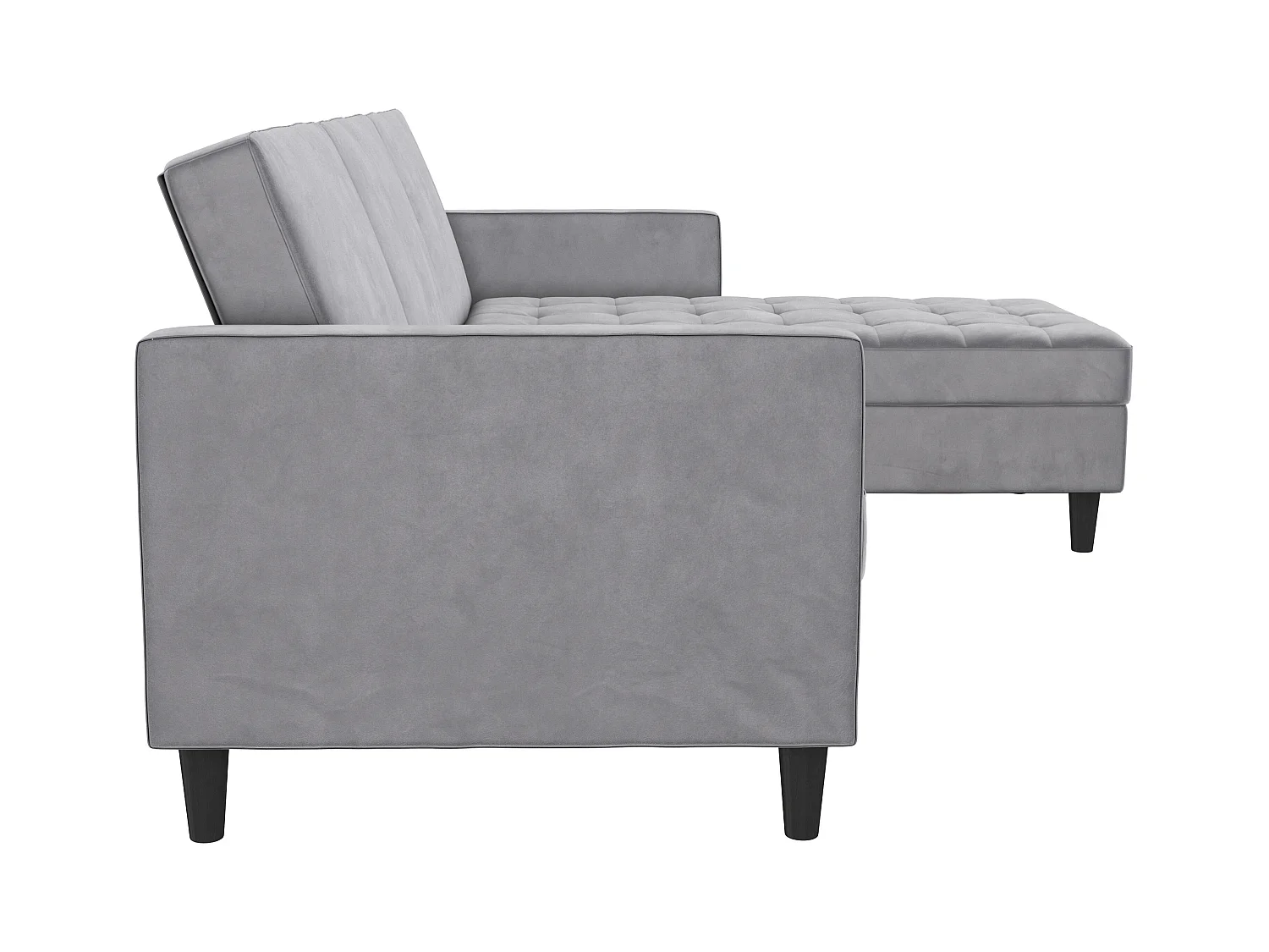 Presley | Canapé-lit 3 places avec méridienne en velours gris