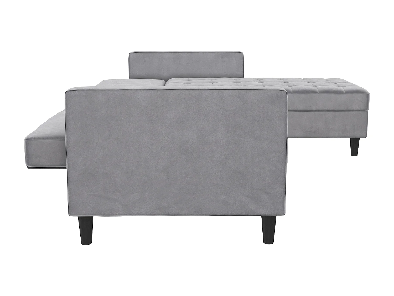 Presley | Canapé-lit 3 places avec méridienne en velours gris