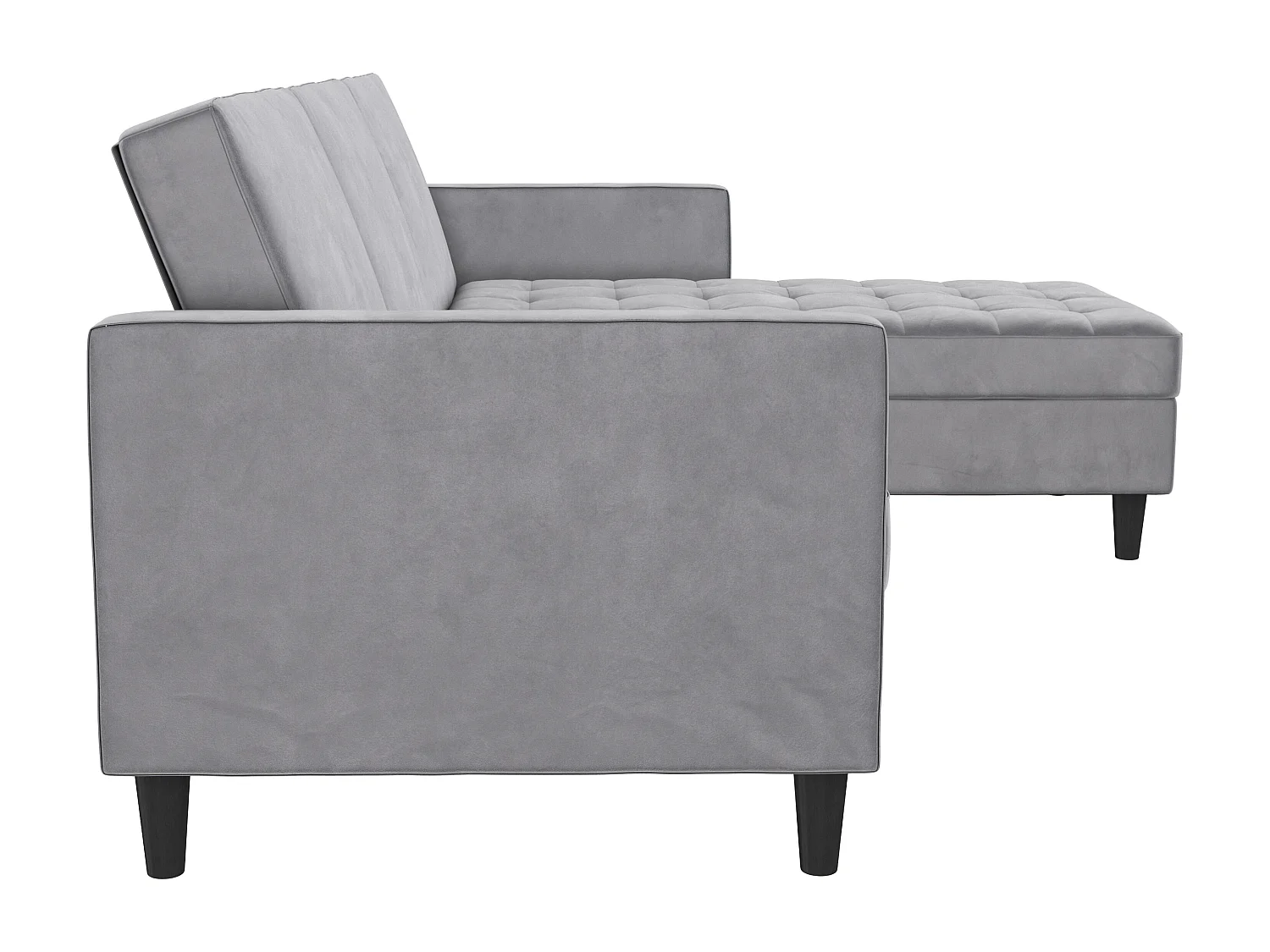 Presley | Canapé-lit 3 places avec méridienne en velours gris