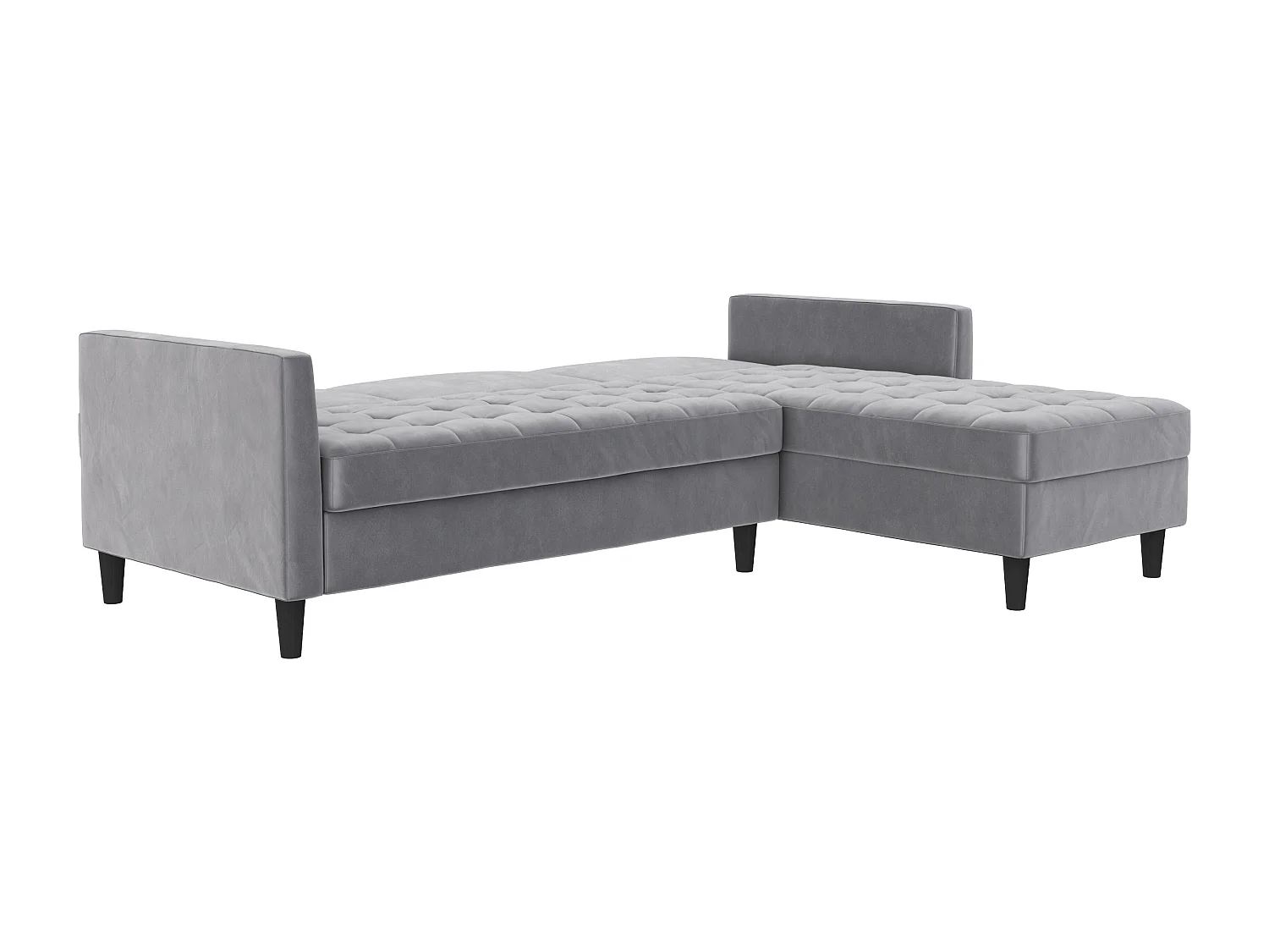 Presley | Canapé-lit 3 places avec méridienne en velours gris