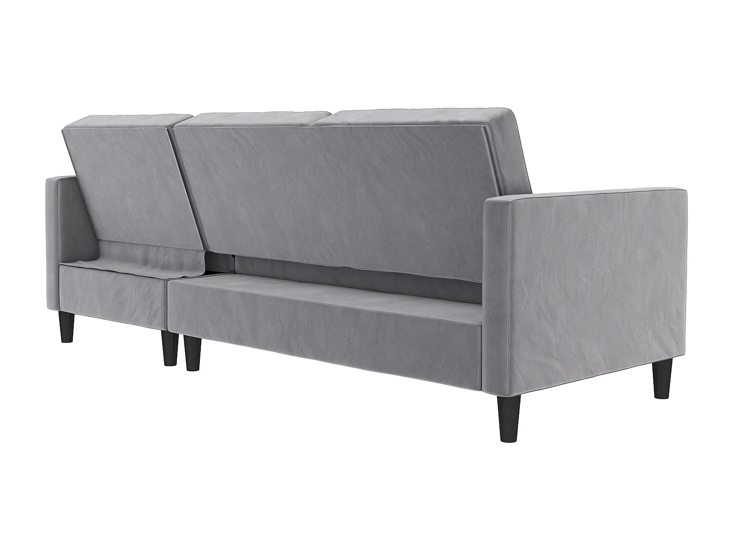 Presley | Canapé-lit 3 places avec méridienne en velours gris