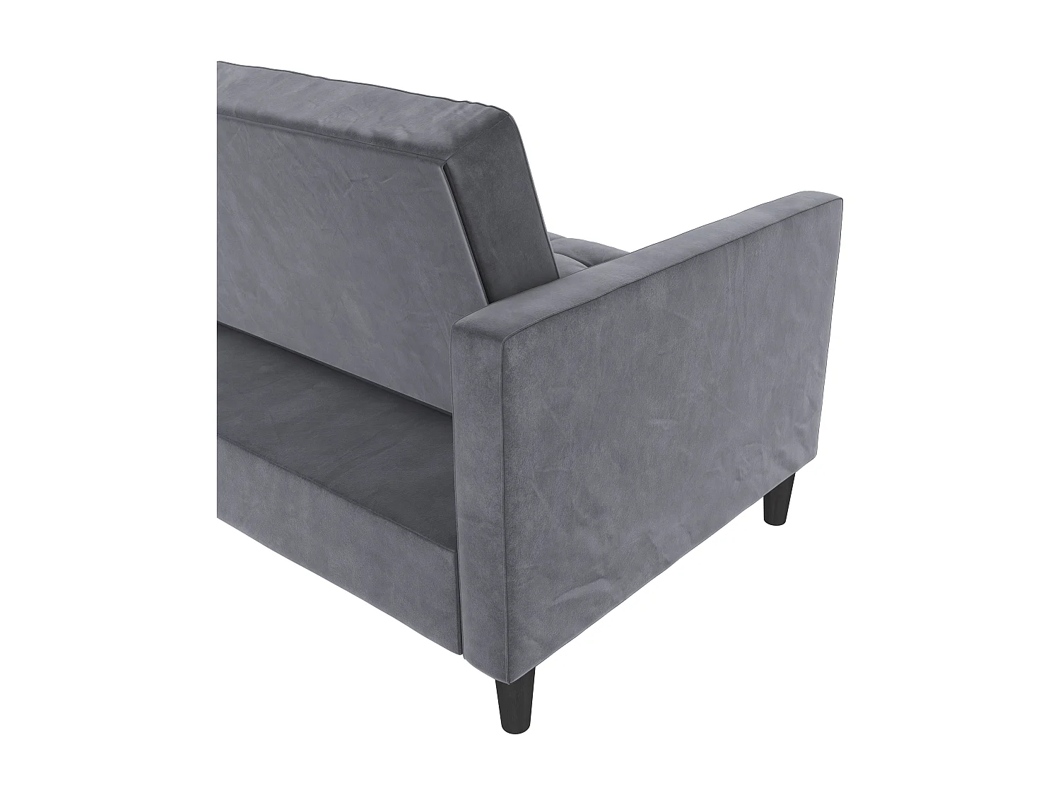 3-zits hoekslaapbank met opbergruimte in antraciet fluweel