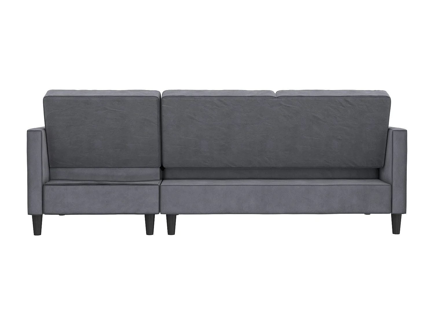 Presley | Canapé lit 3 places avec méridienne en velours anthracite