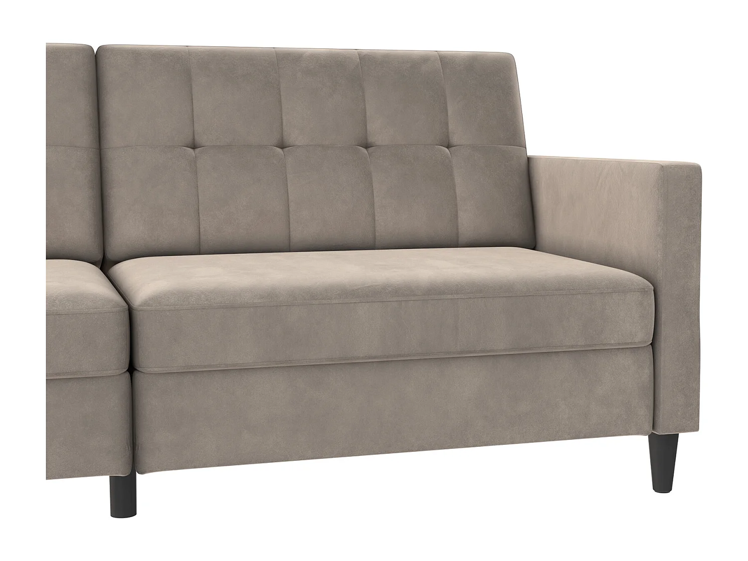 Hartford | Canapé lit 3 places en velours taupe