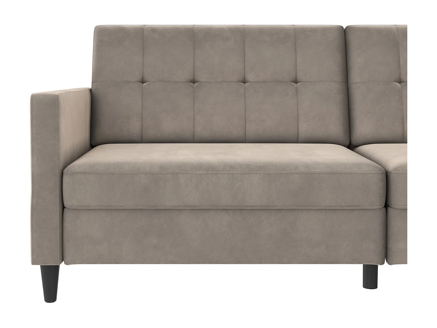 Hartford | Canapé lit 3 places en velours taupe