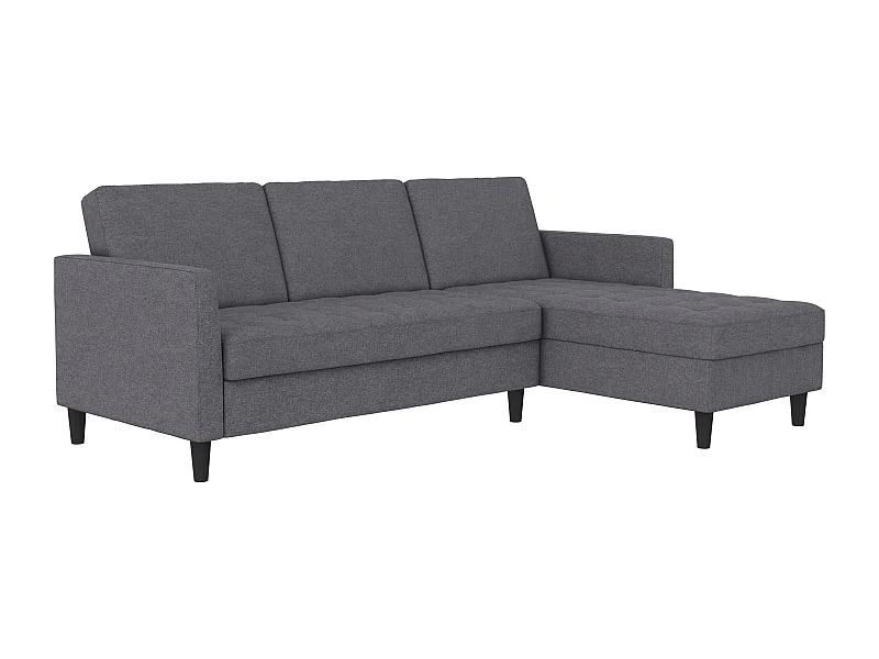3-zits hoekslaapbank in grijze stof