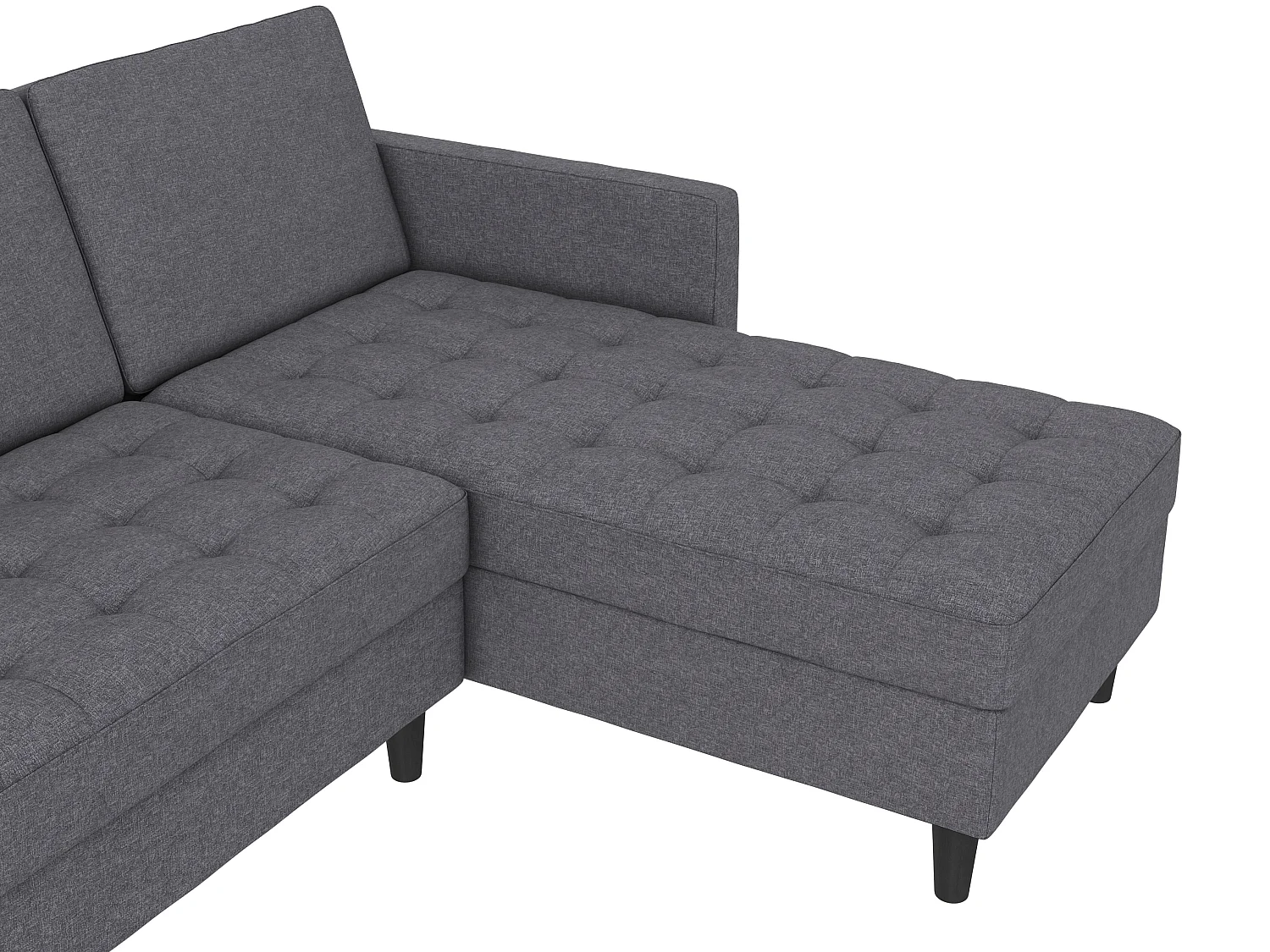 3-zits hoekslaapbank in grijze stof