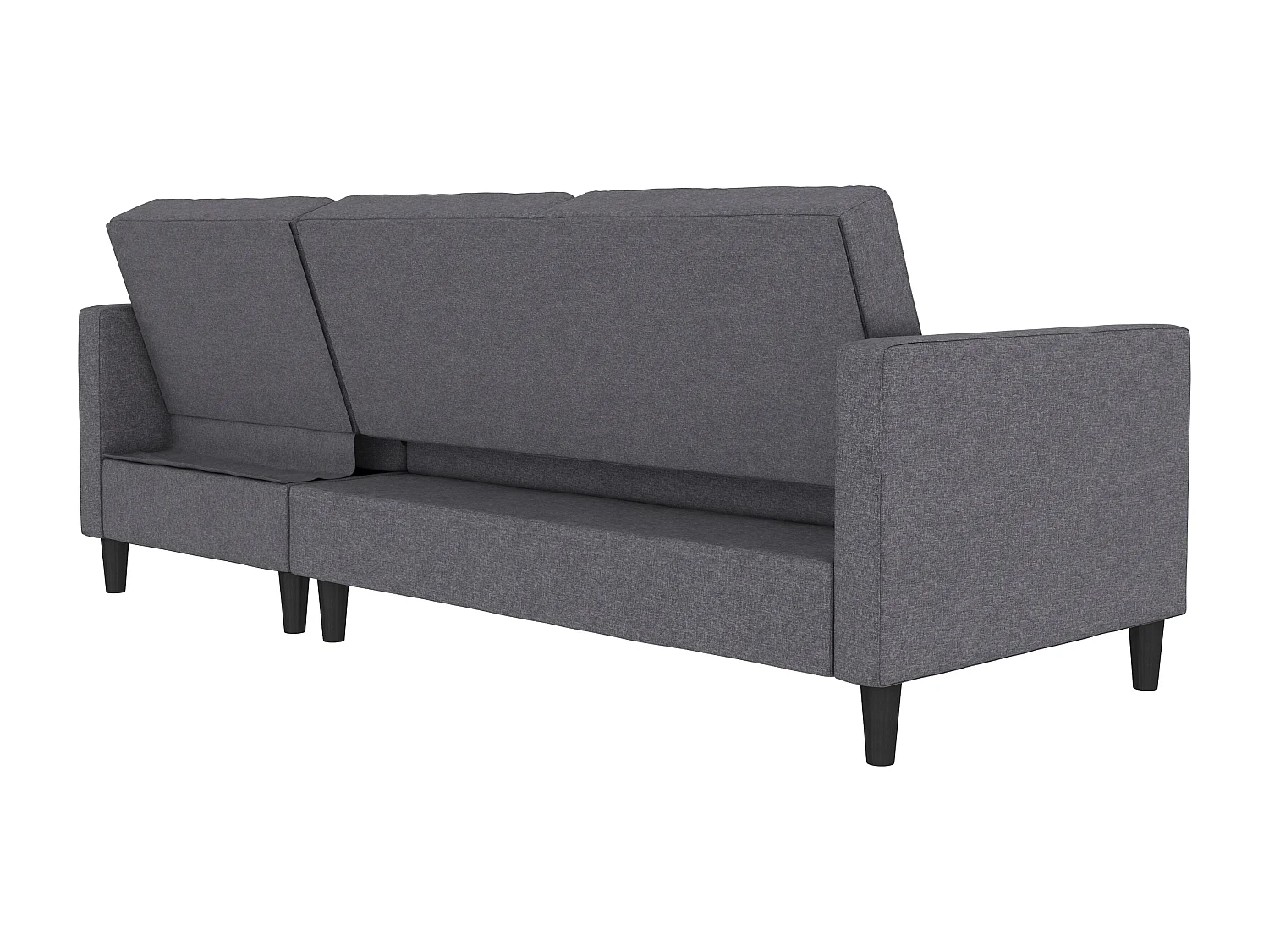 3-zits hoekslaapbank in grijze stof