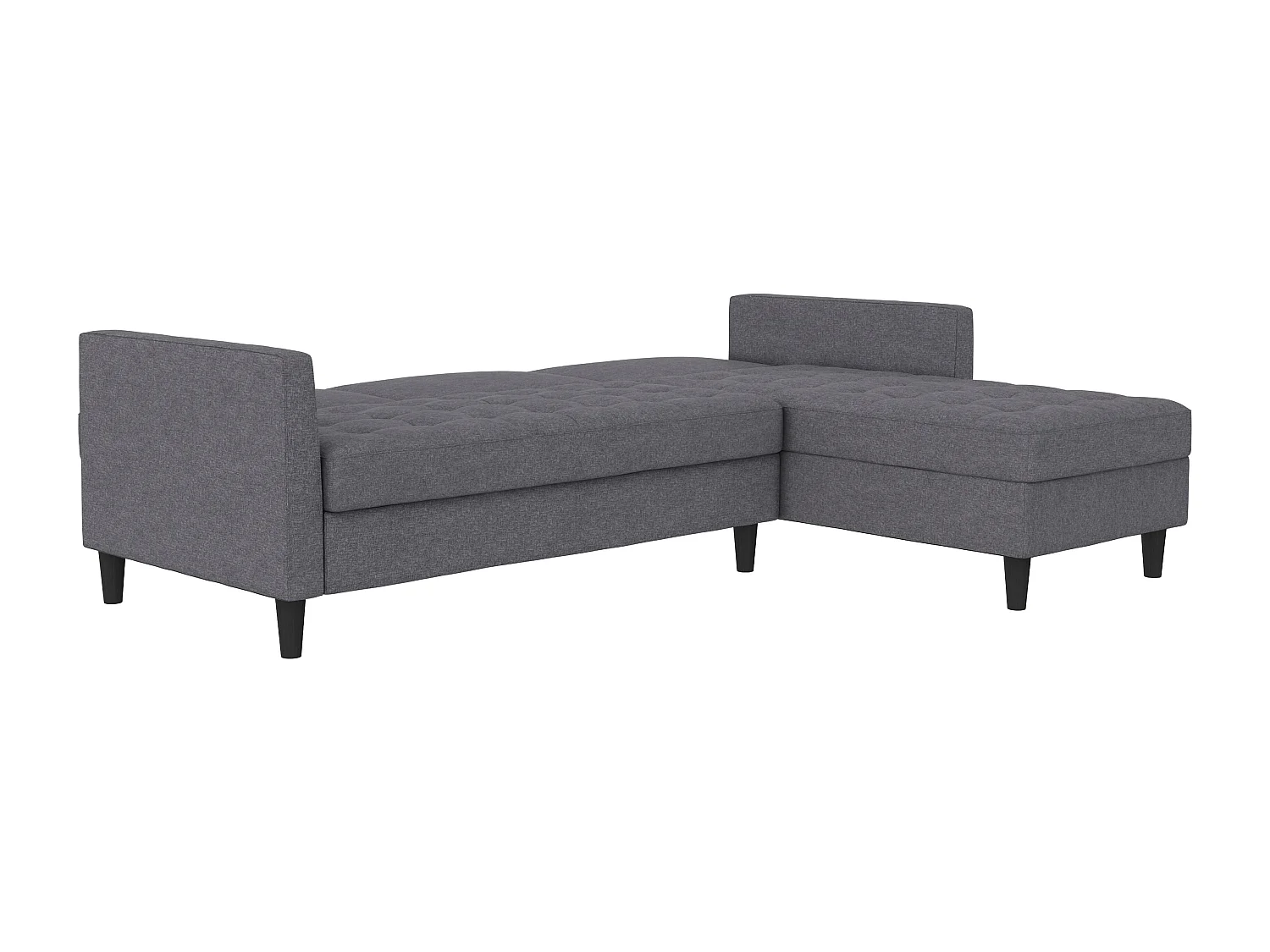 Presley | Canapé lit 3 places avec méridienne en lin gris