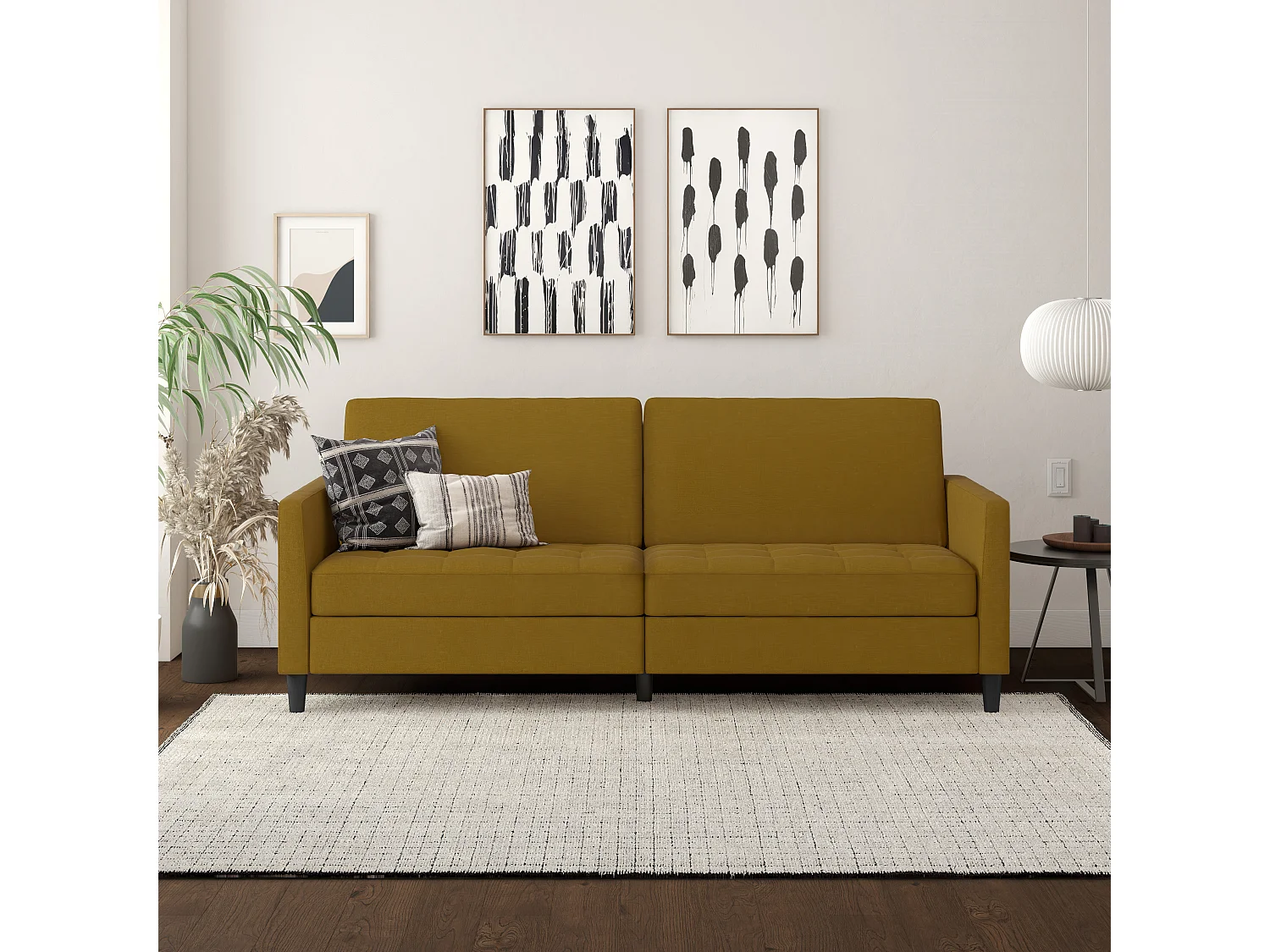 Presley | Canapé convertible 3 places en lin curry