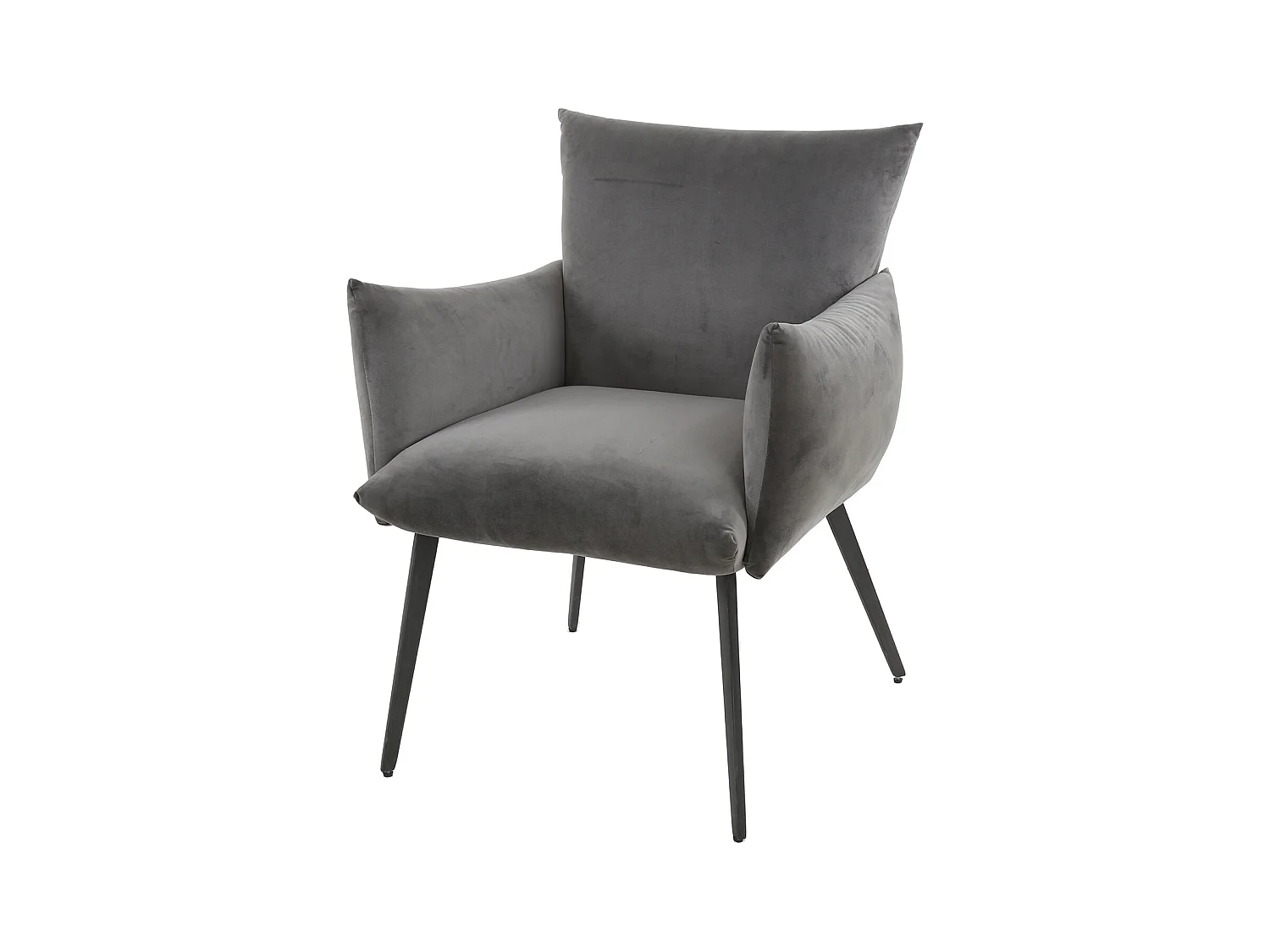 Fauteuil de salle à manger Lobby - Velours Anthracite