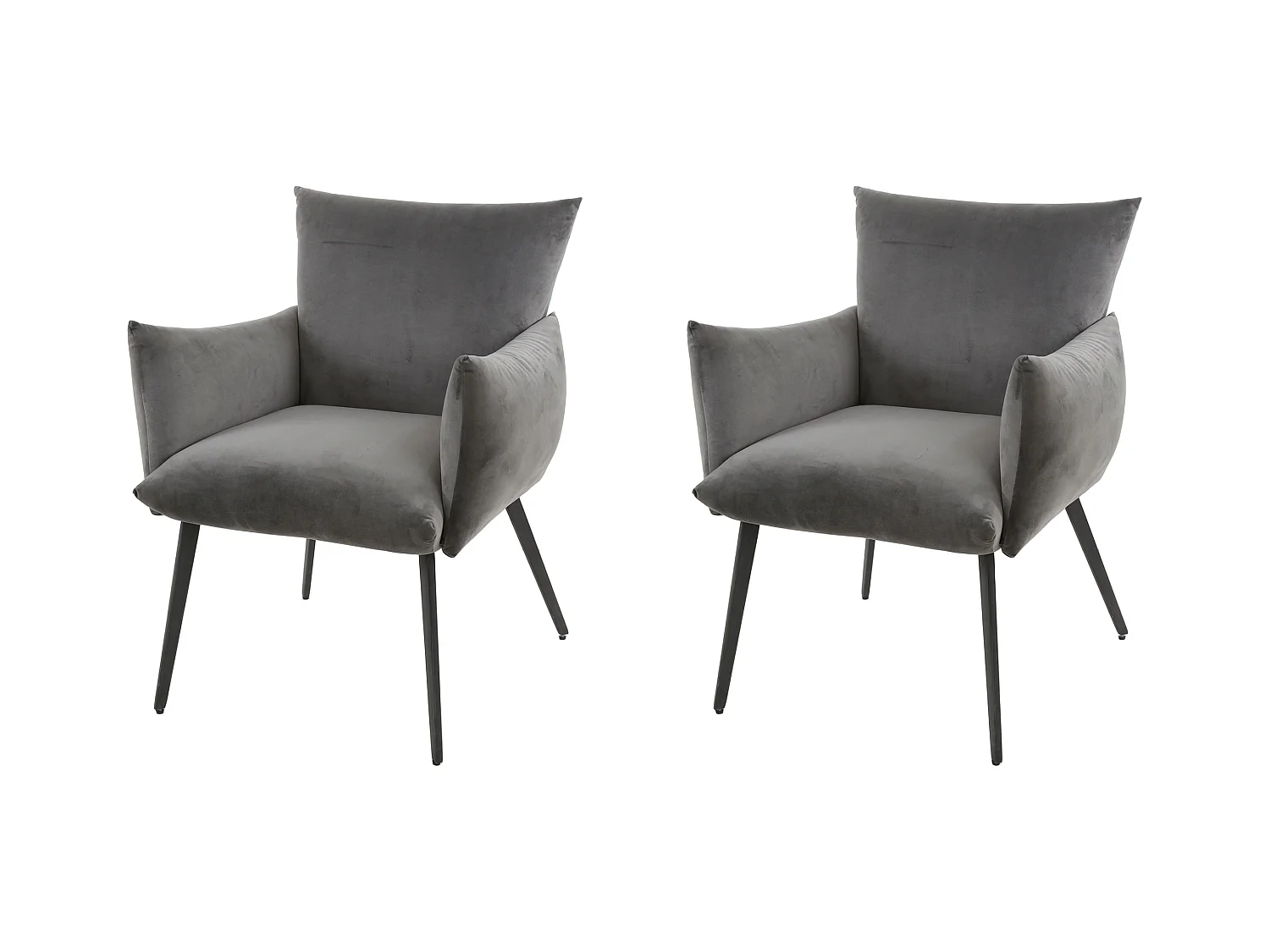 Fauteuil de salle à manger Lobby - Velours Anthracite