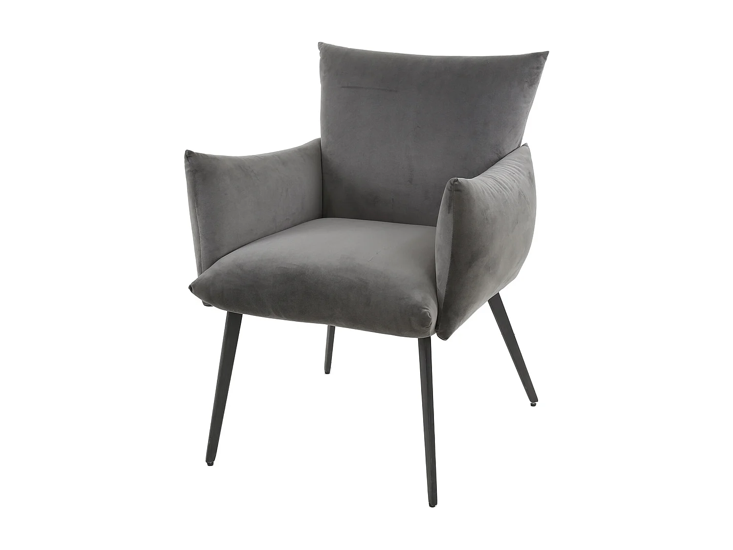 Fauteuil de salle à manger Lobby - Velours Anthracite