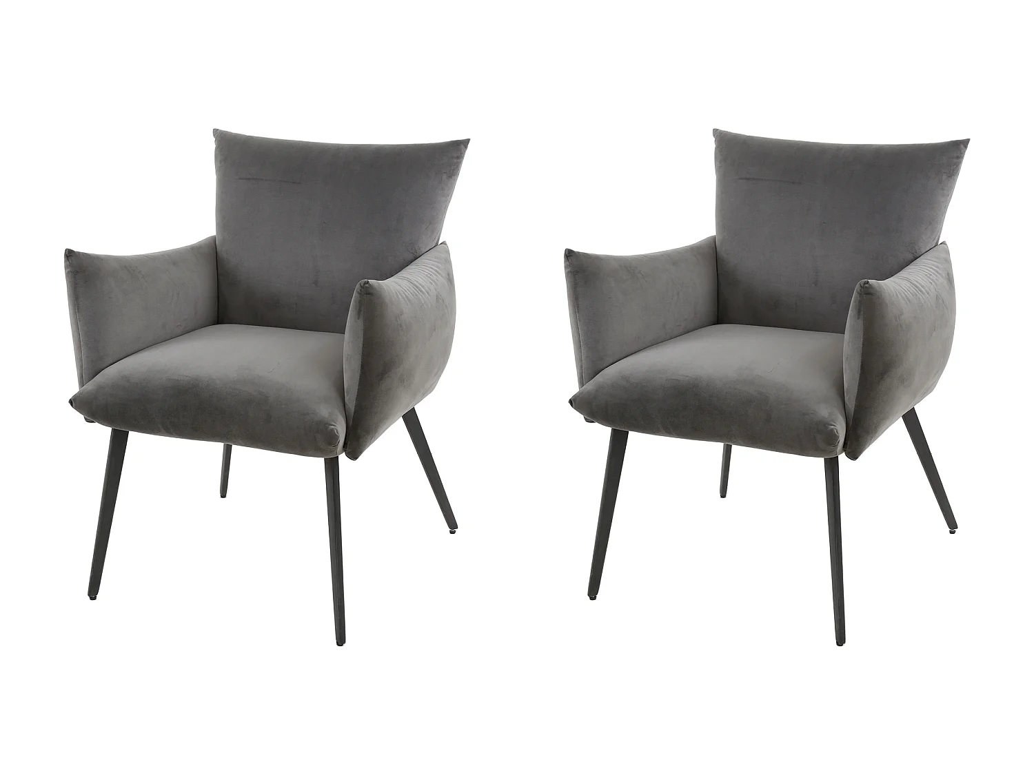 Fauteuil de salle à manger Lobby - Velours Anthracite