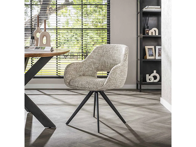 Fauteuil pivotant à ressorts - Eagle Off White - Lot de 2