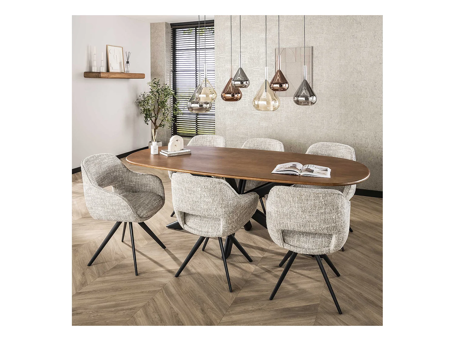 Fauteuil pivotant à ressorts - Eagle Off White - Lot de 2