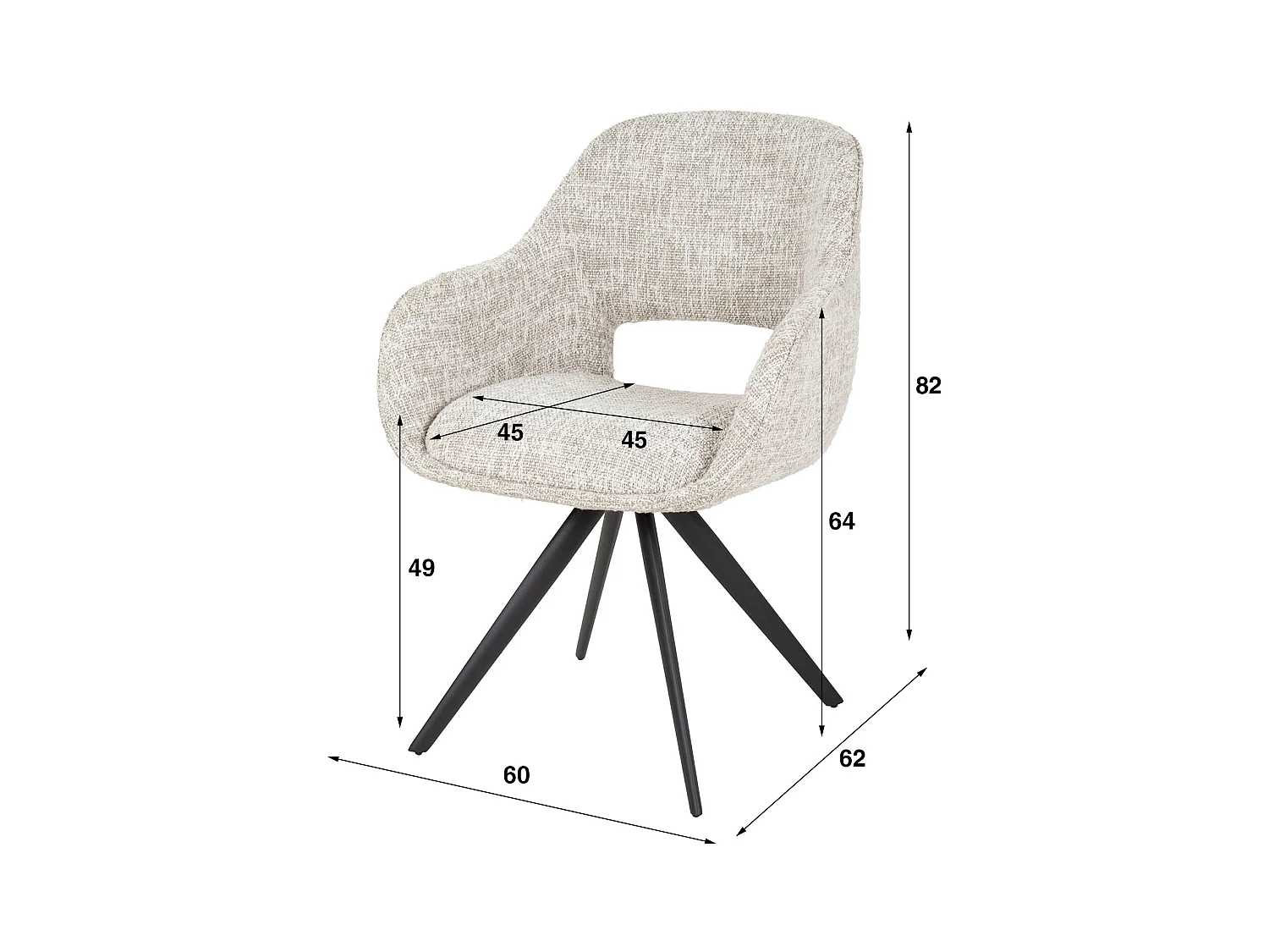 Fauteuil pivotant à ressorts - Eagle Off White - Lot de 2