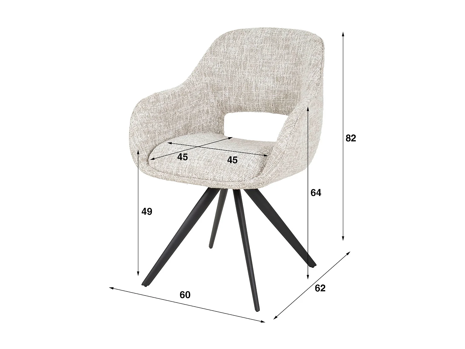 Armstoel Spring Draaibaar - Eagle Gebroken Wit - Set van 2