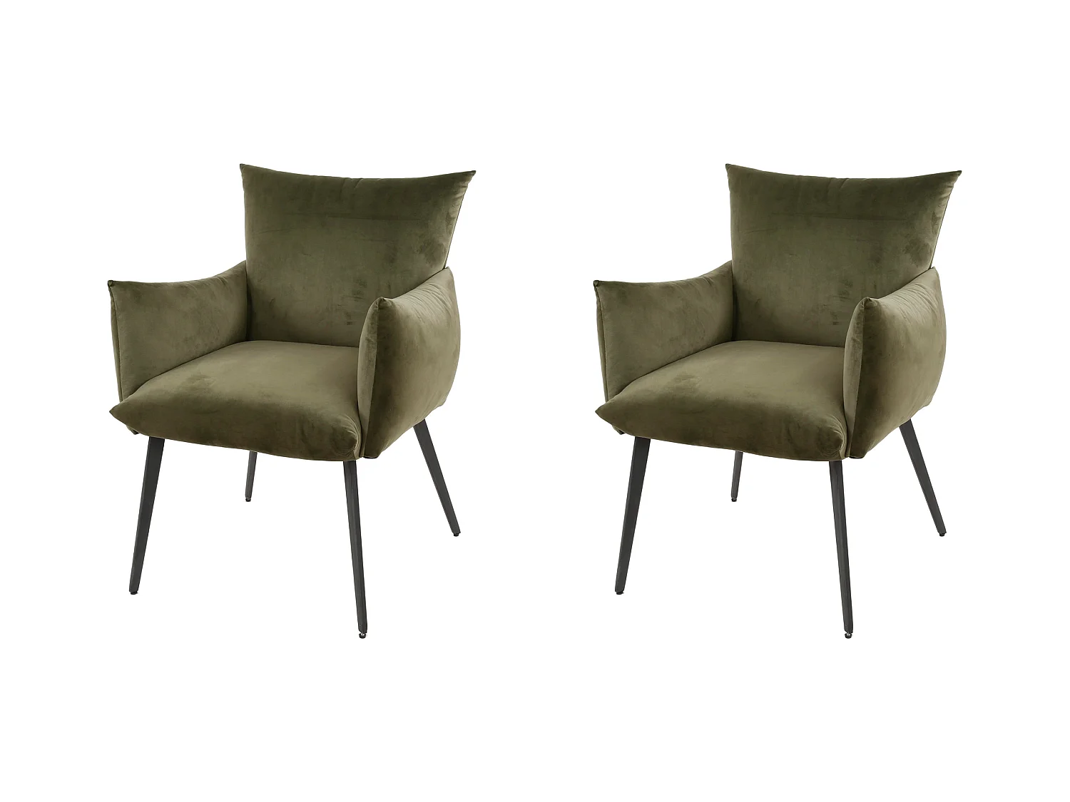 Fauteuil de salle à manger Lobby - Velours Vert