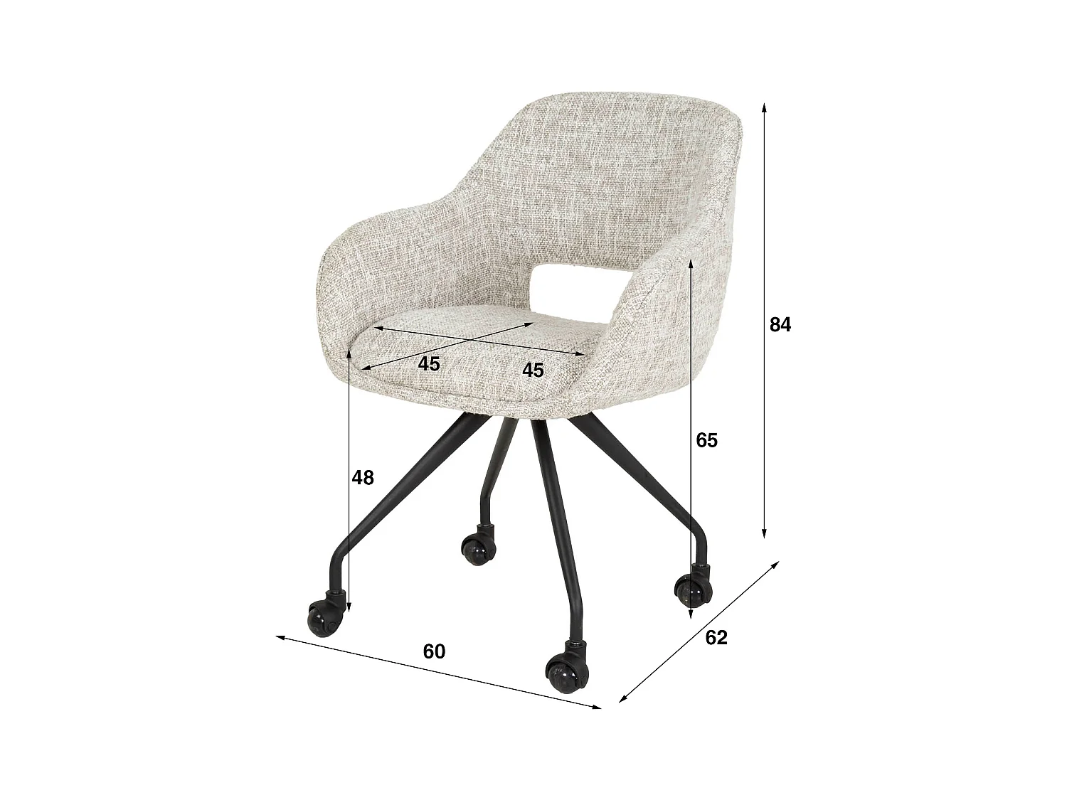 Fauteuil à roulettes à ressorts - Eagle Off White - Lot de 2