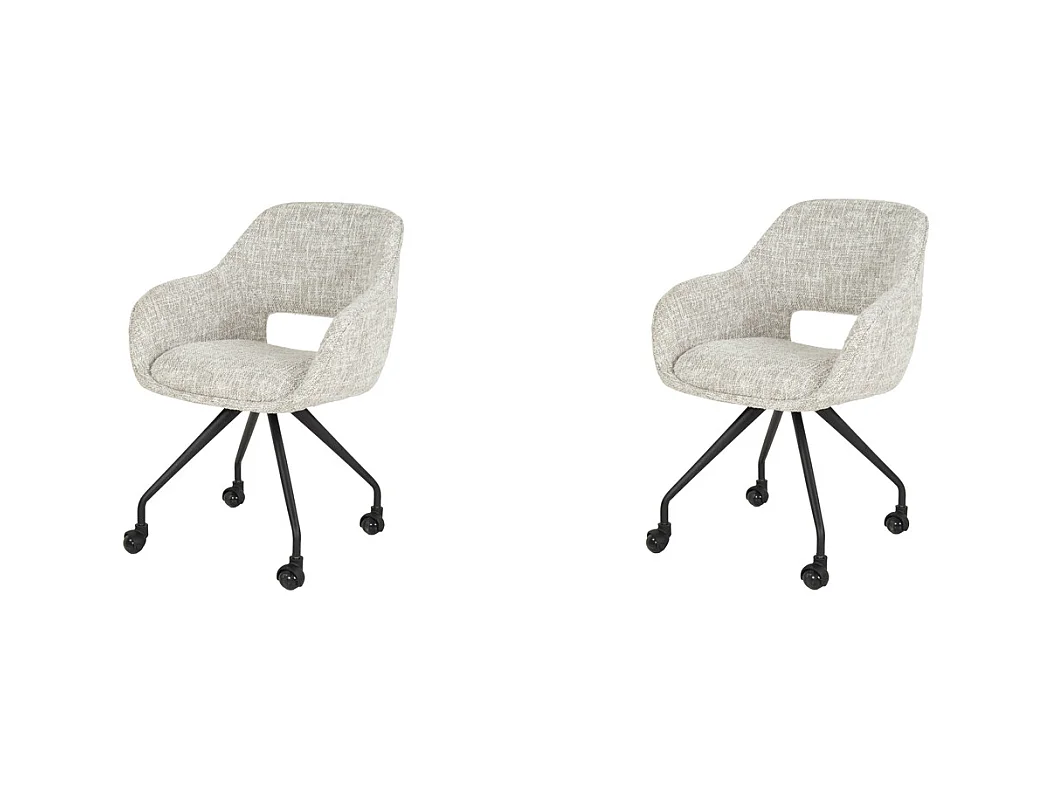 Fauteuil à roulettes à ressorts - Eagle Off White - Lot de 2