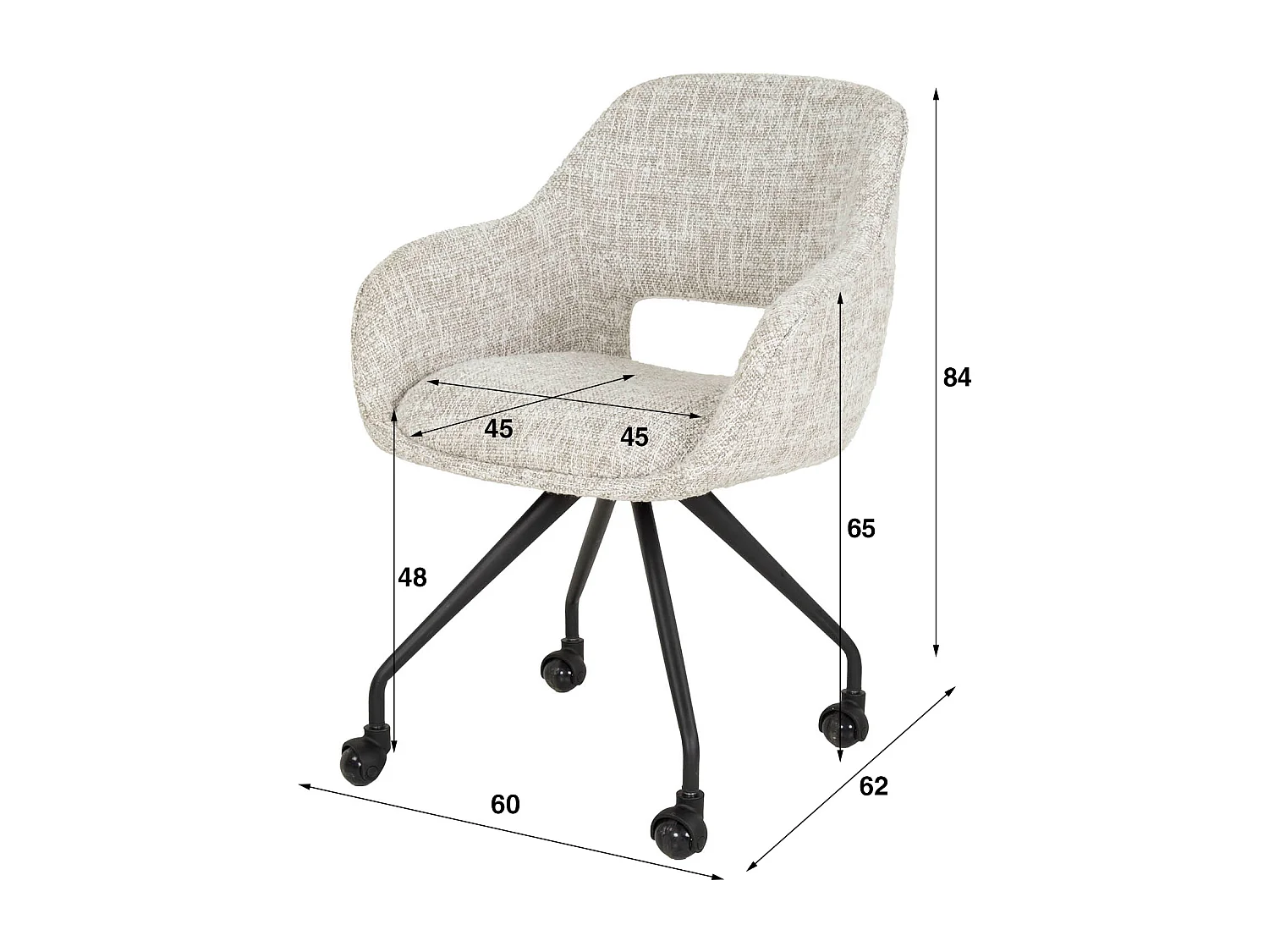 Fauteuil à roulettes à ressorts - Eagle Off White - Lot de 2