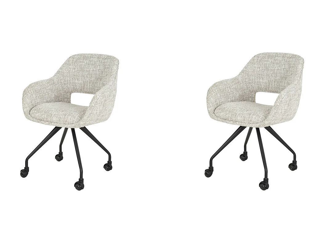 Fauteuil à roulettes à ressorts - Eagle Off White - Lot de 2