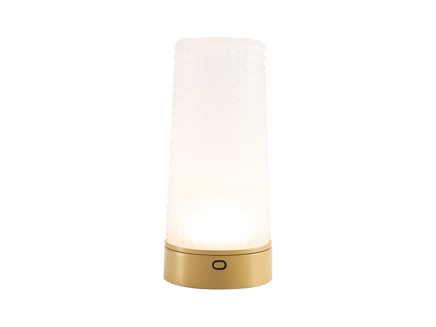 Zafferano Soffio Vase - Lampe de table LED rechargeable IP65 avec fonction vase, variateur tactile, verre transparent et base dorée - Autonomie 10 h
