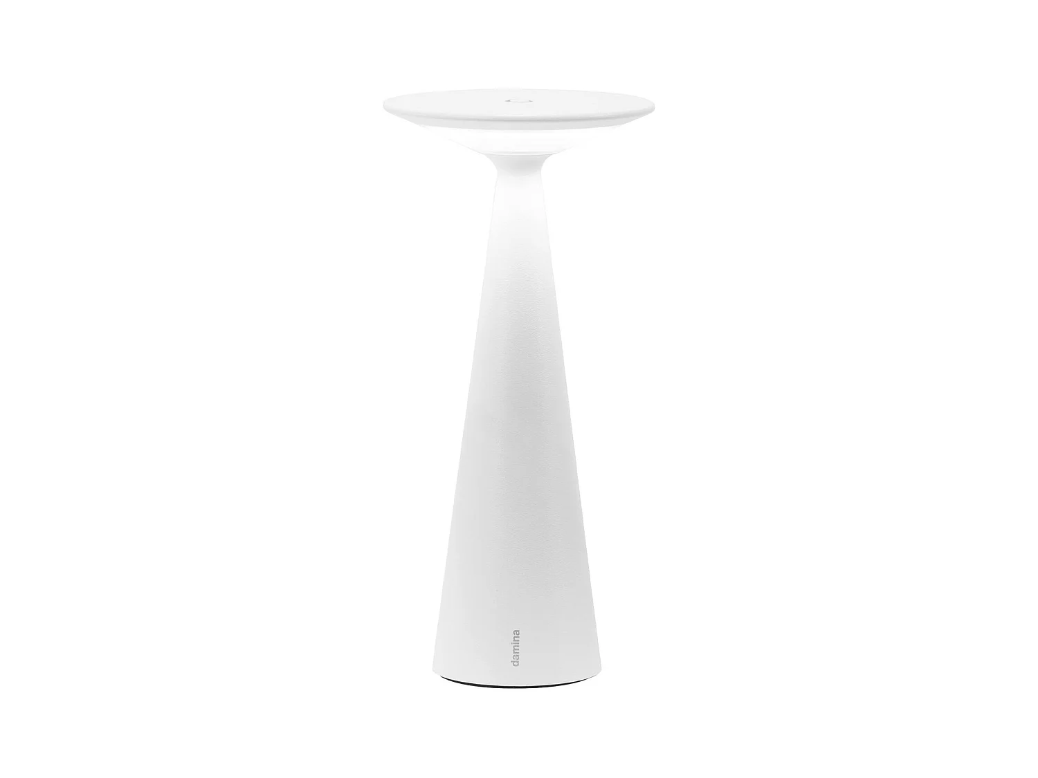 Zafferano Damina - Lampe de table LED rechargeable, variateur tactile, autonomie 8 h, IP65 - Sans fil, finition aluminium blanc