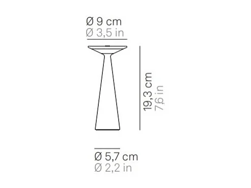 Zafferano Damina - Lampe de table LED rechargeable, variateur tactile, autonomie 8 h, IP65 - Sans fil, finition aluminium blanc