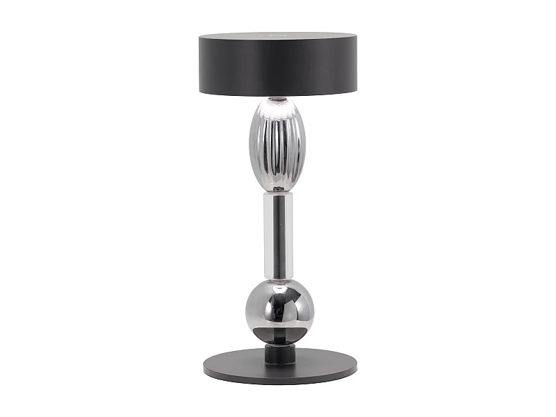 Zafferano Royal Family Wi-Fi - Slimme oplaadbare LED-tafellamp, touchdimmer, 36 uur batterijduur - titanium aluminium en geblazen glas