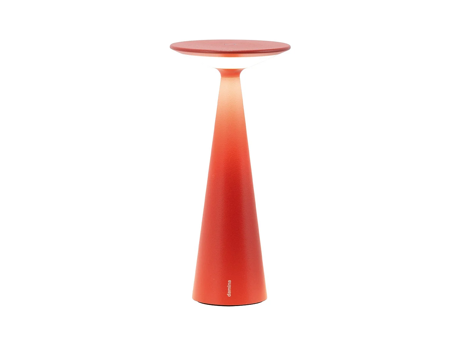 Zafferano Damina - Lampe de table LED rechargeable, variateur tactile, autonomie 8 h, IP65 - Sans fil, finition aluminium rouge