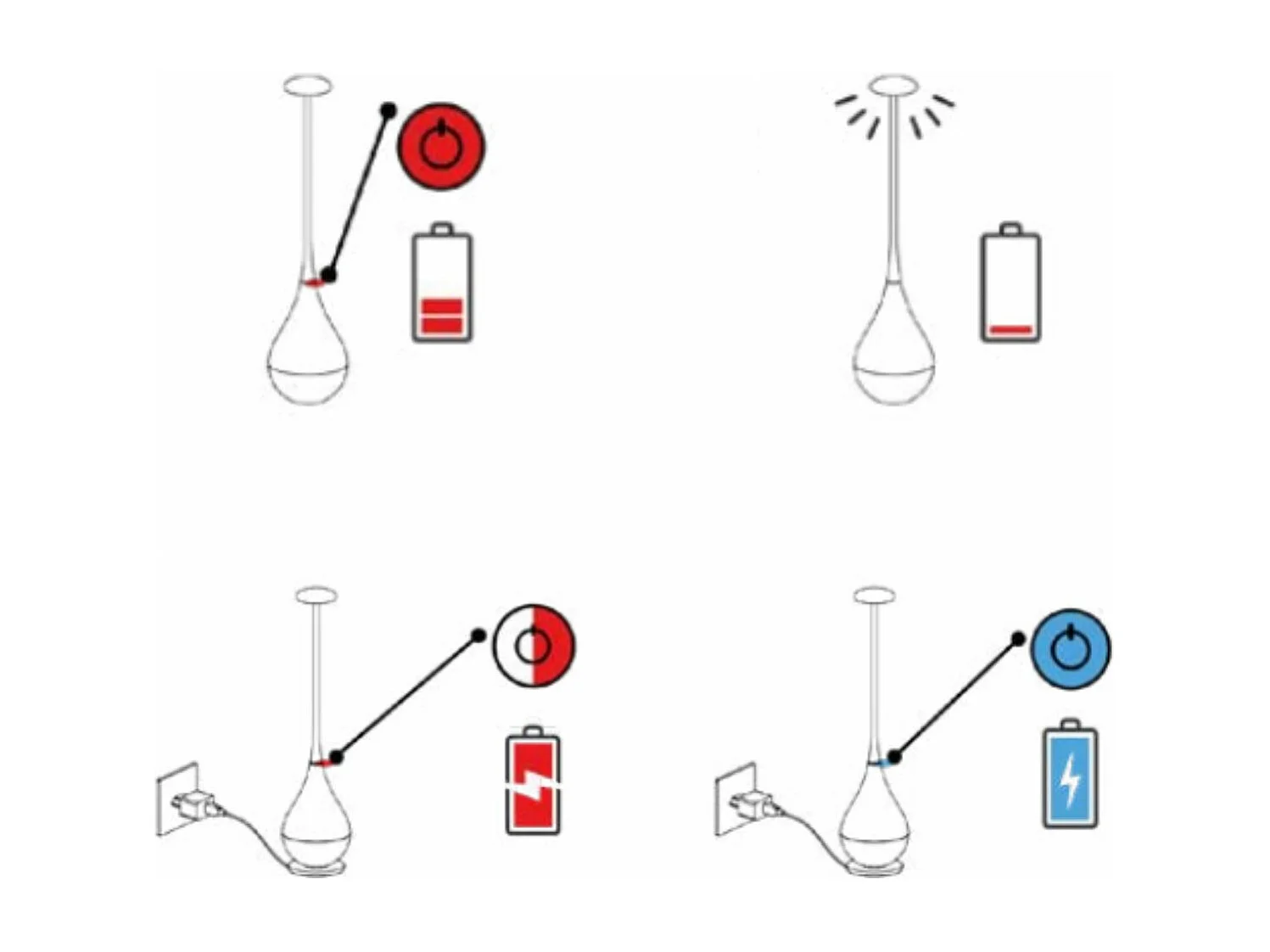 Zafferano Dondolina - Oplaadbare LED-tafellamp IP65, draadloos, touchdimmer - Italiaans design, bronskleur