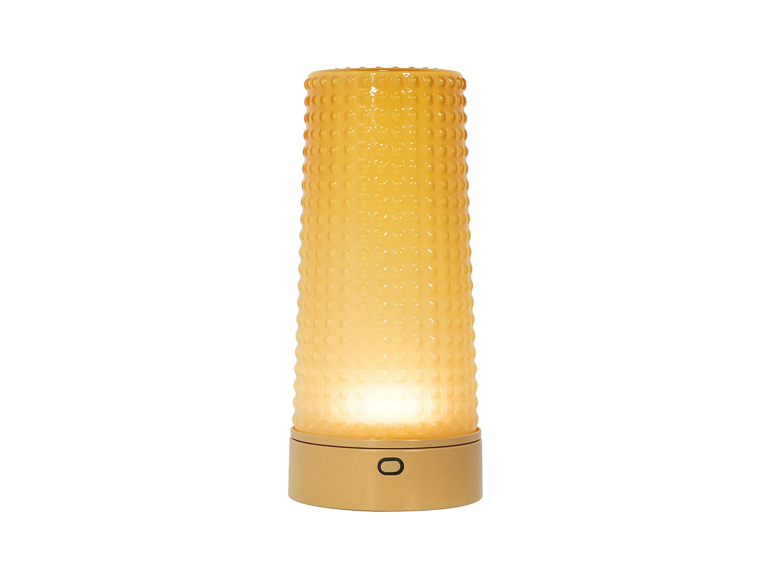 Zafferano Soffio Vase - Lampe de table LED rechargeable IP65 avec fonction vase, variateur tactile, verre ambré et base dorée - Autonomie 10 h