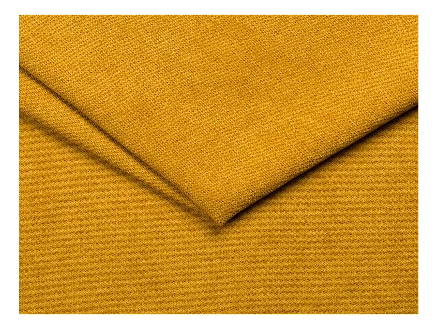 Canapé d'angle NOTTI convertible - Tétières mobiles - Coffre de rangement - Tissu lisse jaune moutarde- Angle réversible