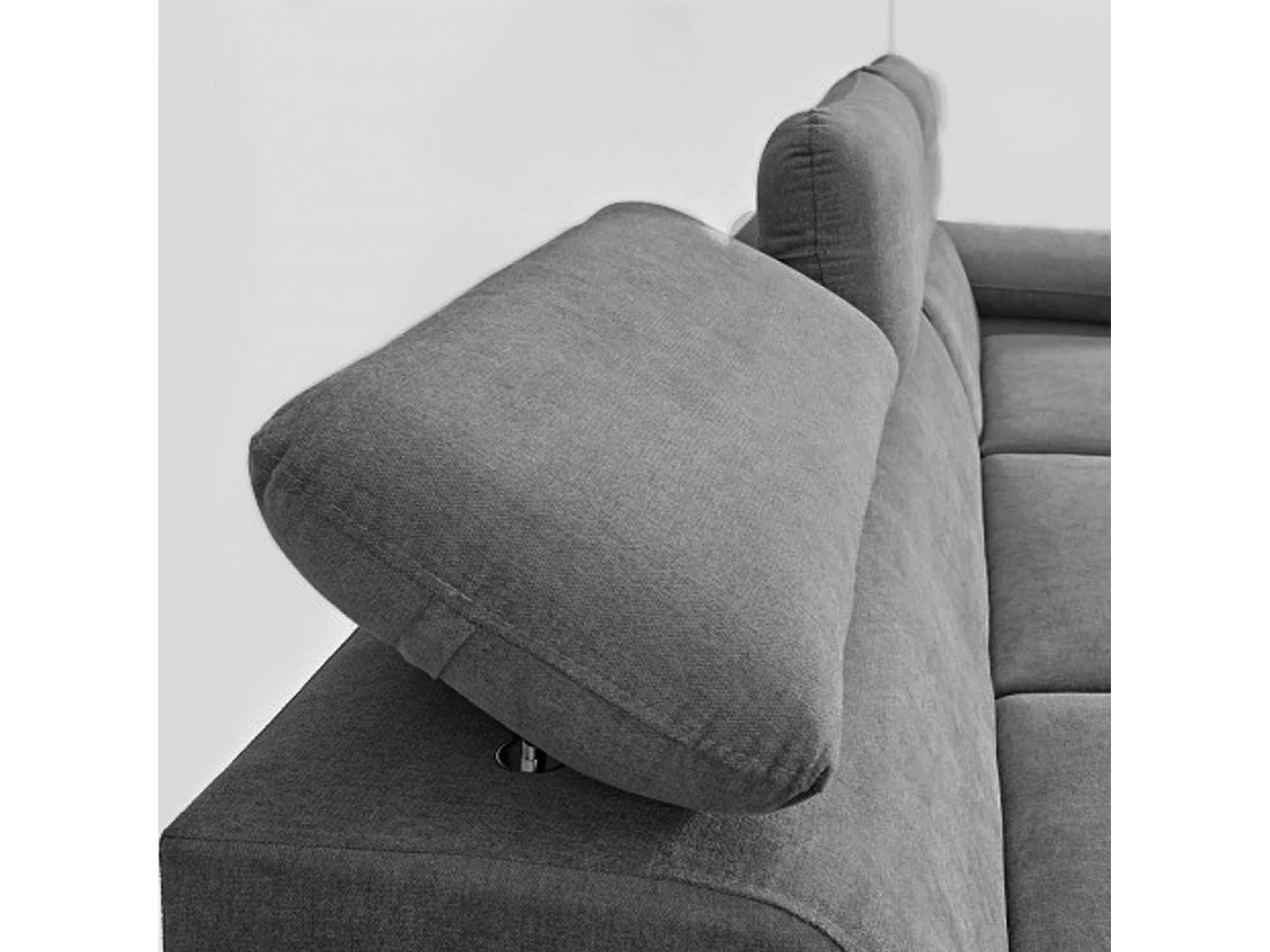 Canapé d'angle coté gauche convertible velours côtelé beige avec têtières - KOST