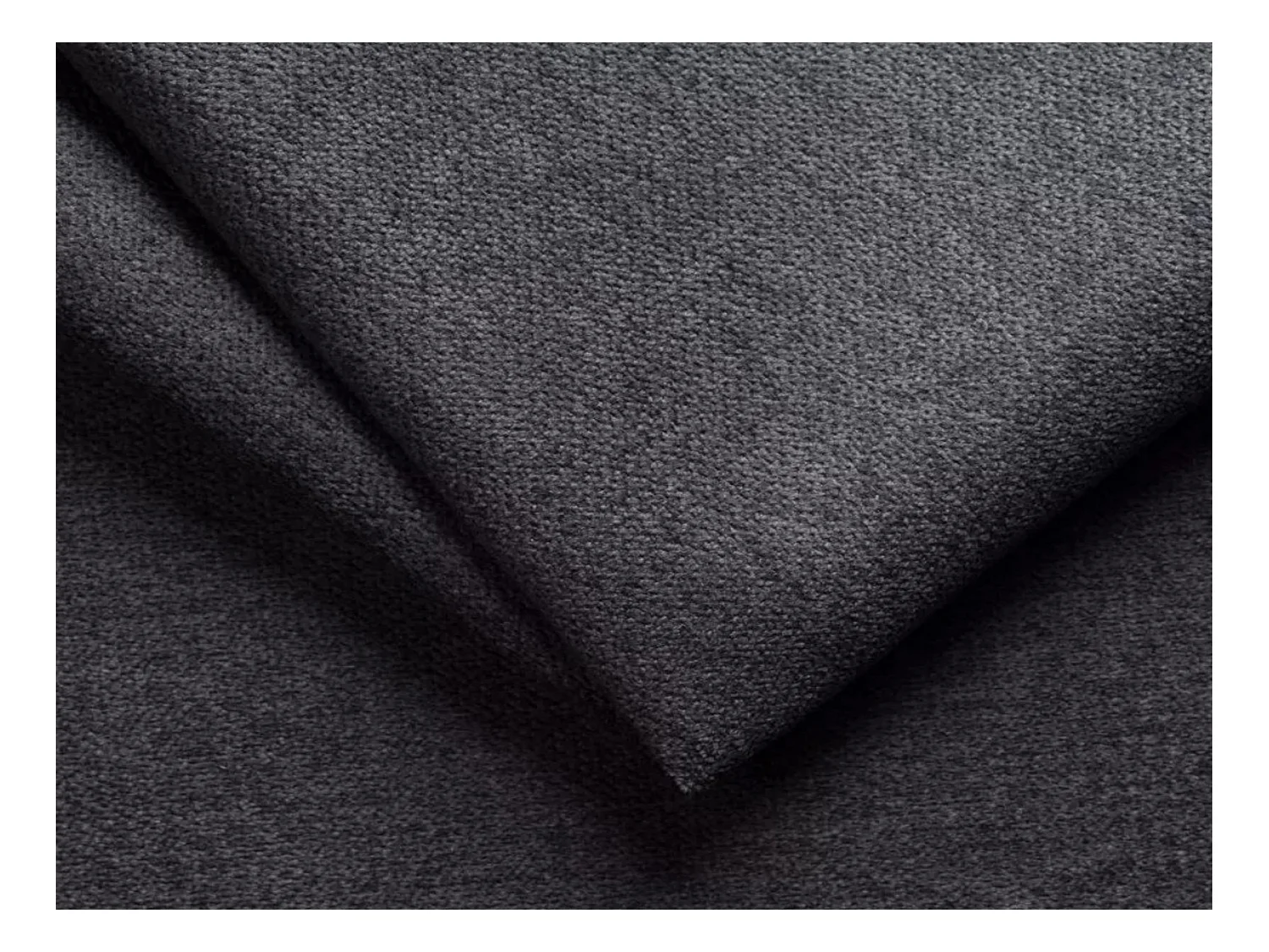 Canapé d'angle NOTTI convertible - Tétières mobiles - Coffre de rangement - Tissu lisse gris foncé - Angle réversible