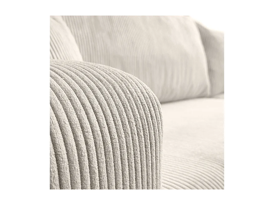 Canapé d'angle GOYA XL convertible réversible 277 cm coffre de rangement tissu velours côtelé