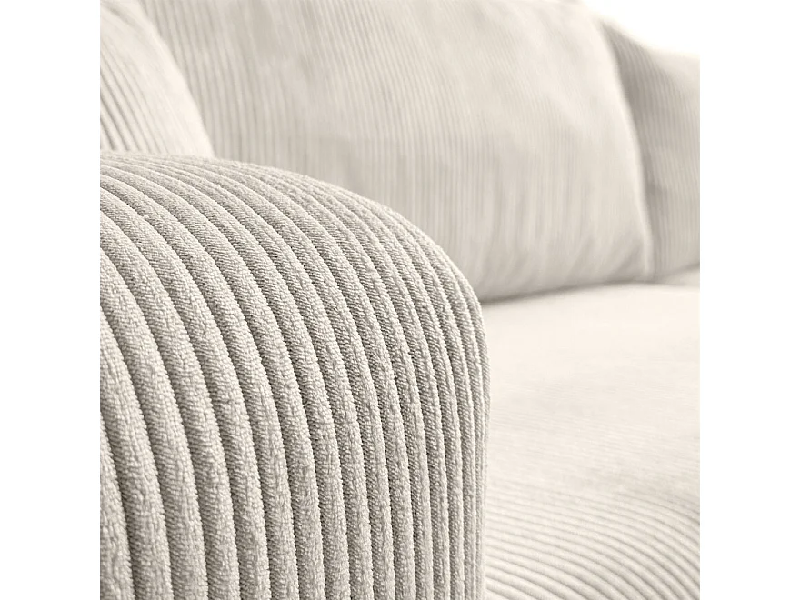 Canapé d'angle GOYA XL convertible réversible 277 cm coffre de rangement tissu velours côtelé