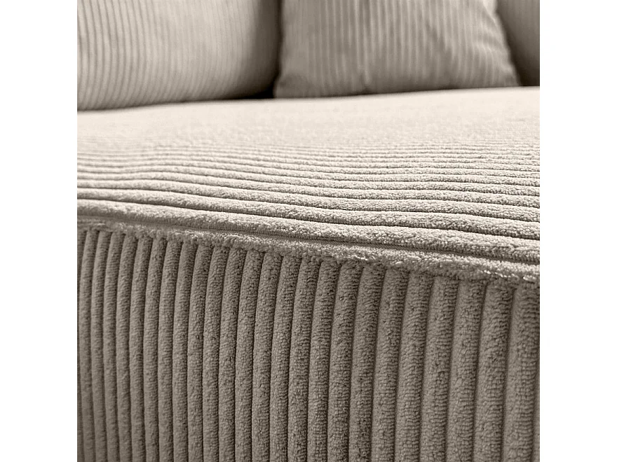 Canapé d'angle GOYA XL convertible réversible 277 cm coffre de rangement tissu velours côtelé