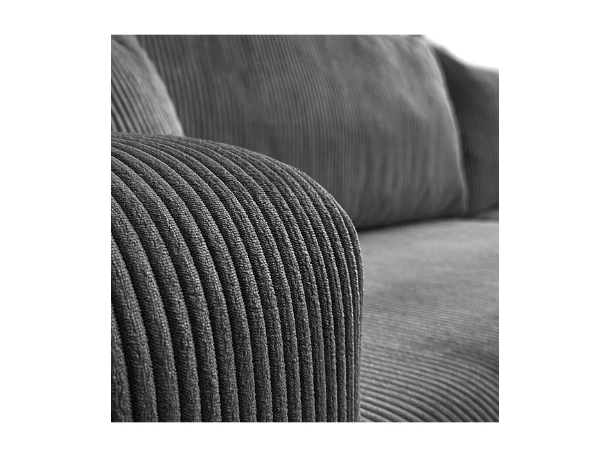 Canapé d'angle GOYA XL convertible réversible 277 cm coffre de rangement tissu velours côtelé