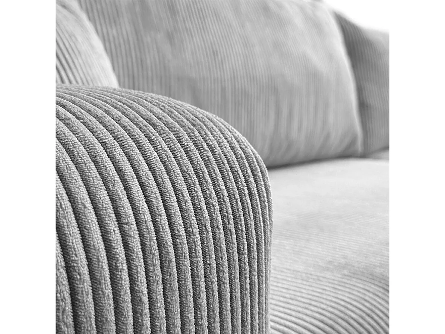 Canapé d'angle GOYA XL convertible réversible 277 cm coffre de rangement tissu velours côtelé