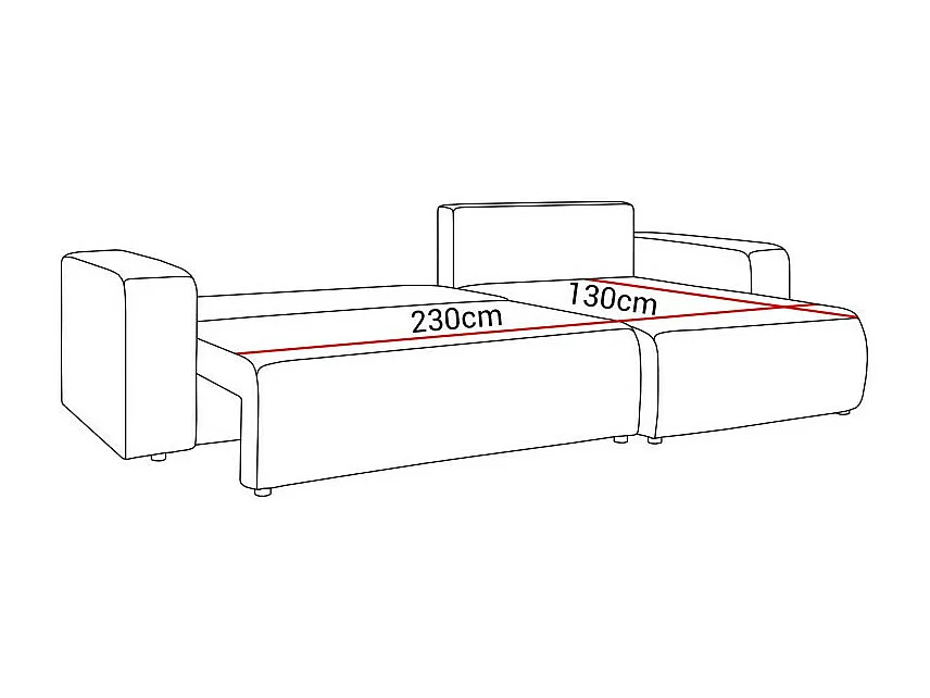 Canapé d'angle GOYA XL convertible réversible 277 cm coffre de rangement tissu velours côtelé