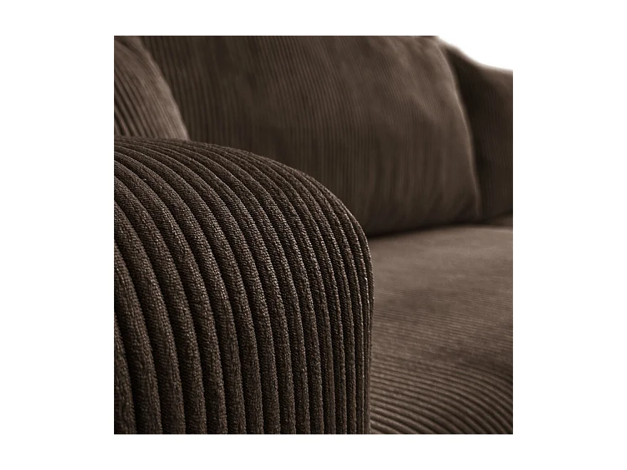 Canapé d'angle GOYA XL convertible réversible 277 cm coffre de rangement tissu velours côtelé