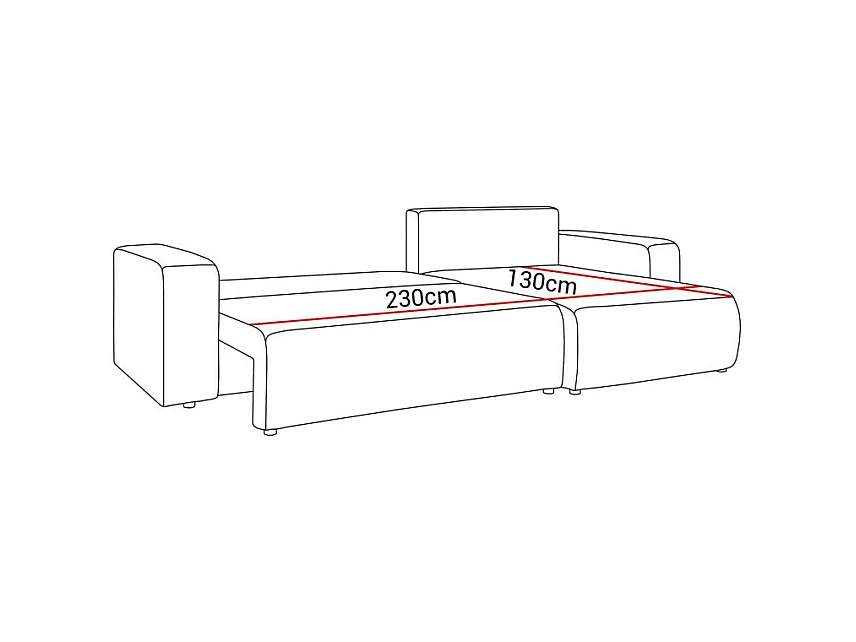 Canapé d'angle GOYA XL convertible réversible 277 cm coffre de rangement tissu velours côtelé