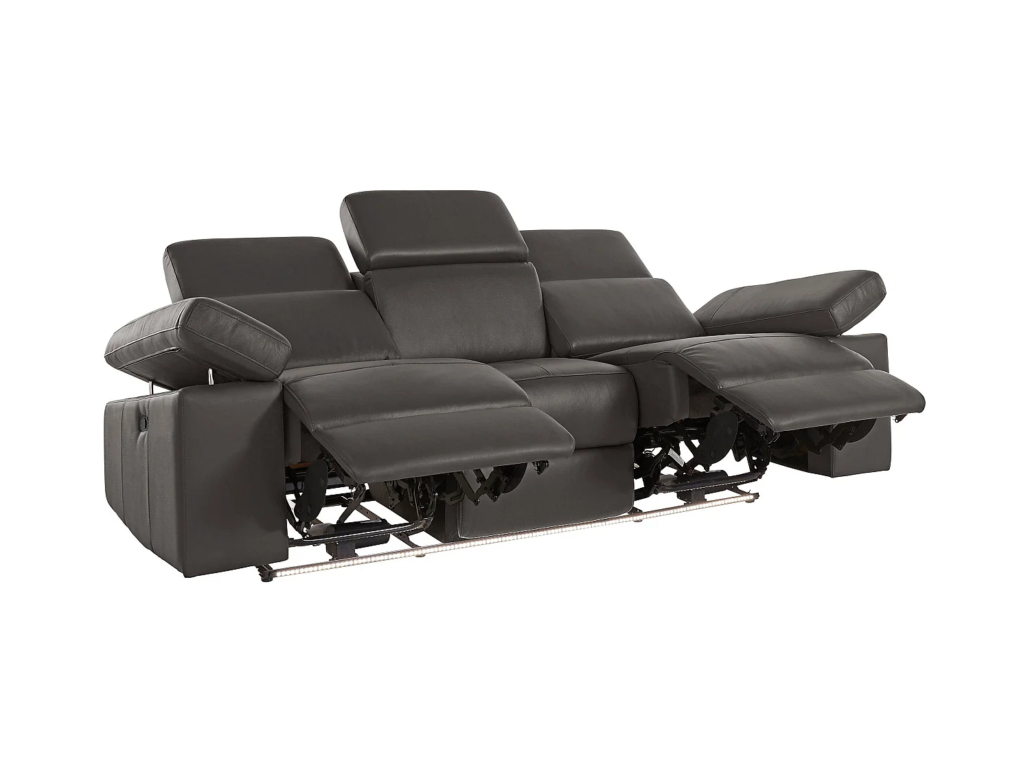 Rayland | Sofa 3-Sitzer mit manueller Funktion in PU braun