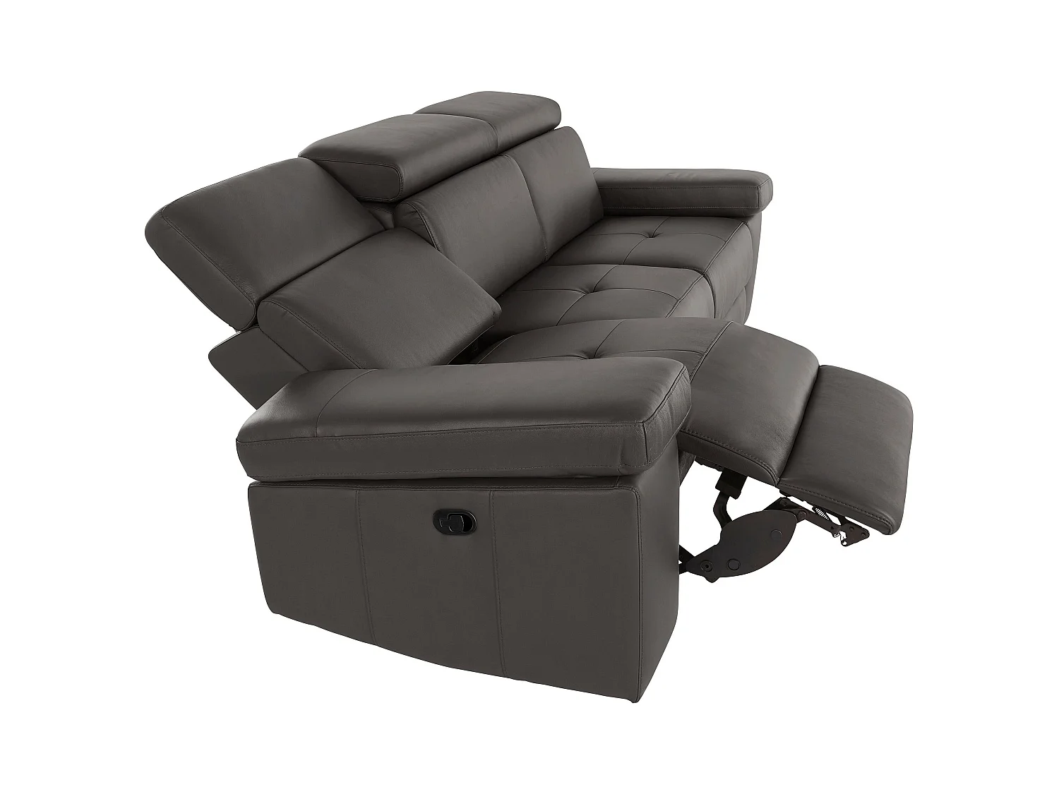 Rayland | Sofa 3-Sitzer mit manueller Funktion in PU braun