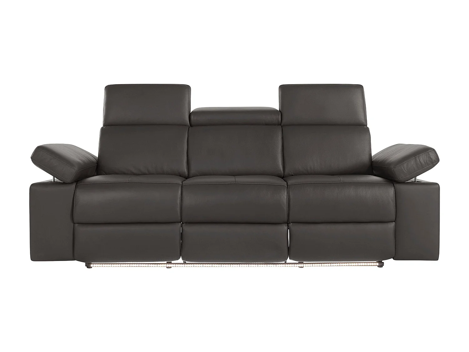 Rayland | Canapé 3 places avec fonction manuelle en PU Marron